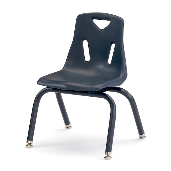 Berries Stacking Chairs with Powder-Coated Legs, 12 in. Ht, Set of 6, Navy